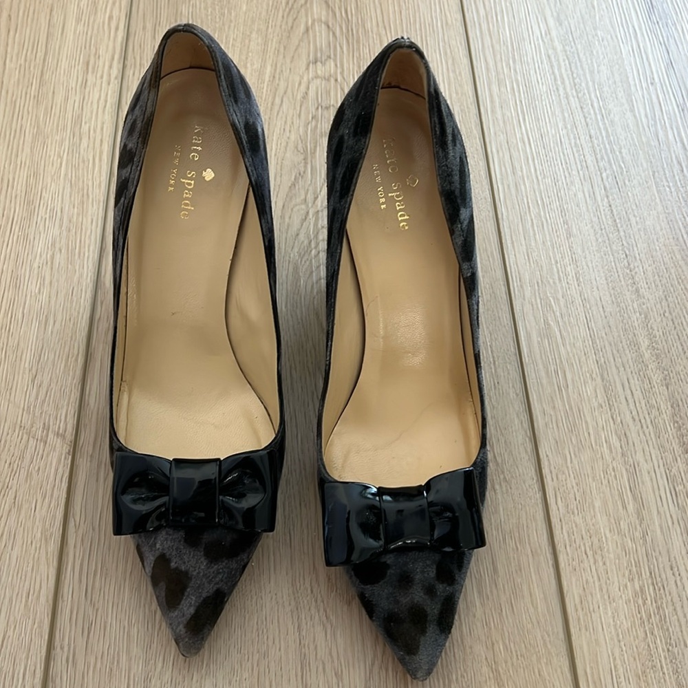 Kate Spade beauty's! Gray and black suede with patent heel. Size 9